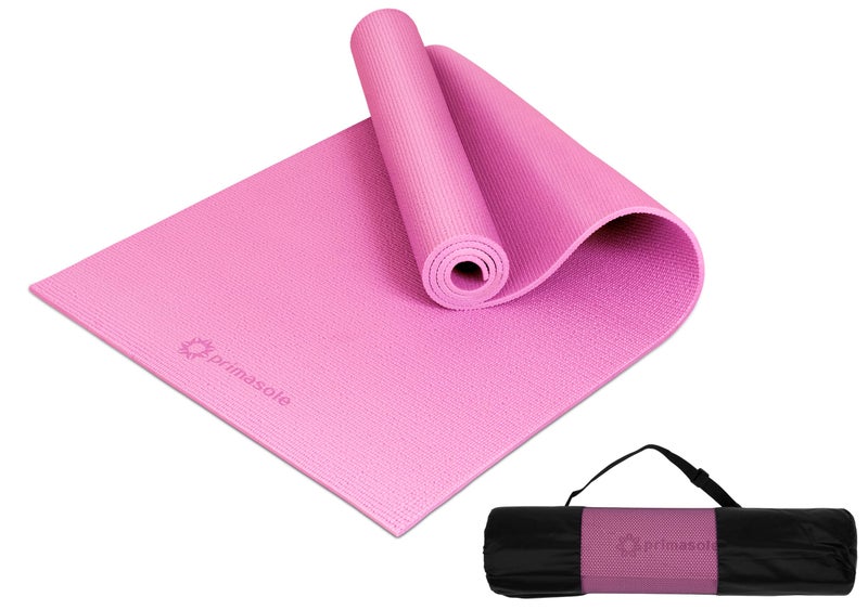 Primasole Yoga Mat with Carry Strap for Yoga Pilates Fitness and Floor Workout at Home and Gym 1/3 thick (Azlea Pink Color) PSS91NH046A - Image 1